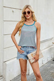 Florira Contrast Striped Round Neck Cami - Trendsi - Flyclothing LLC