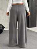 Full Size Drawstring Wide Leg Pants Plus Size - Trendsi - Flyclothing LLC
