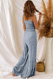 Smocked Printed Wide Strap Jumpsuit - Trendsi - Flyclothing LLC