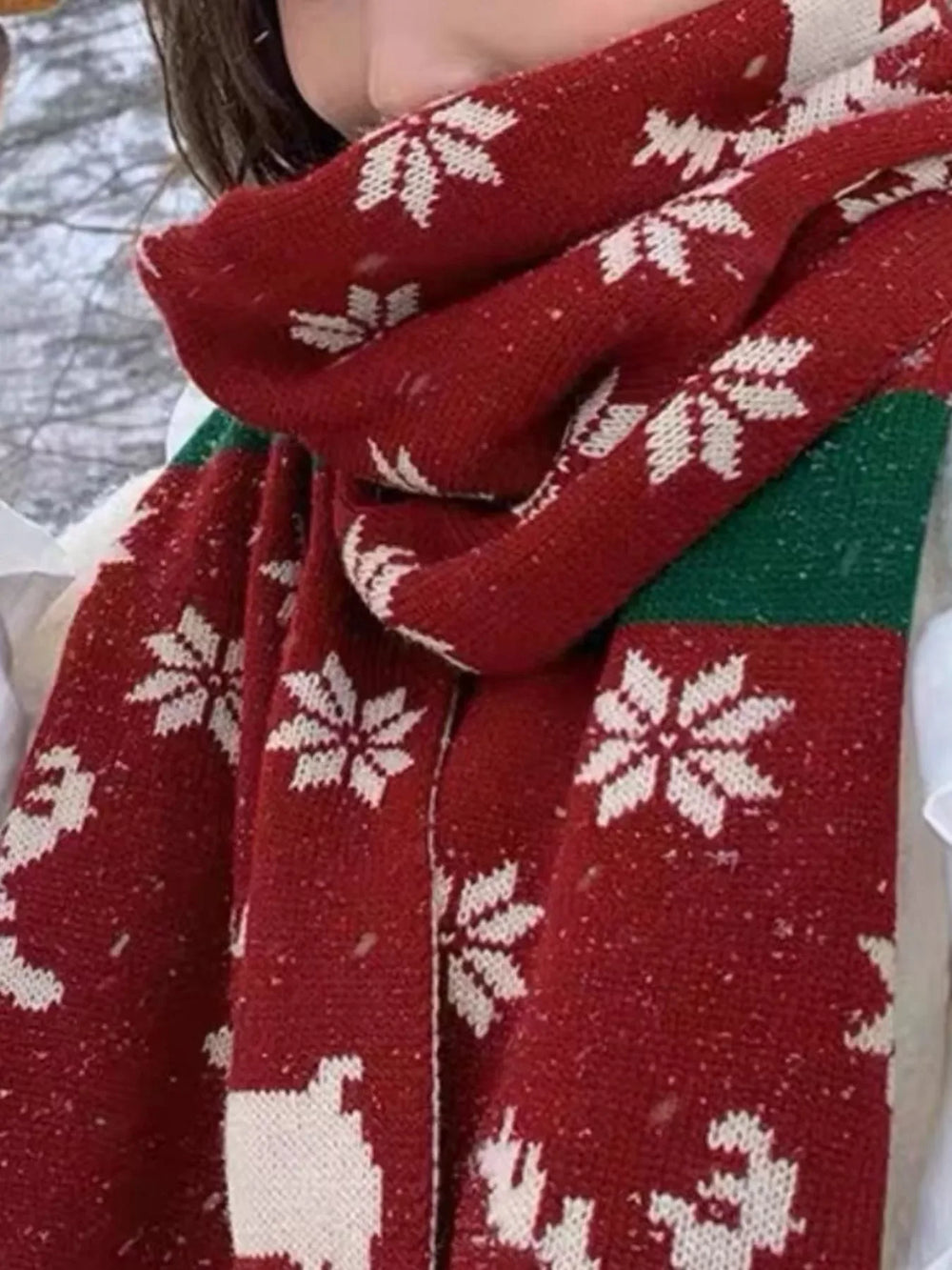 Christmas Reindeer Knitted Scarf - Trendsi - Flyclothing LLC
