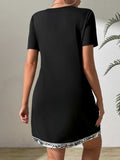 Sequin V-Neck Short Sleeve Mini Dress - Trendsi - Flyclothing LLC