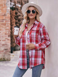 Plaid Button-Down Long Sleeve Shirt - Trendsi - Flyclothing LLC