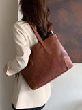 PU Leather Medium Tote Bag - Trendsi - Flyclothing LLC