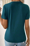 Round Neck Short Sleeve T-Shirt - Trendsi - Flyclothing LLC