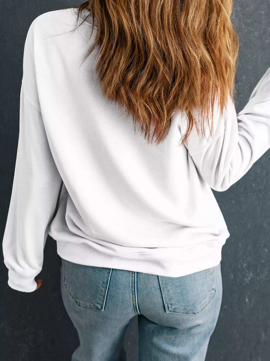 Halloween Pumpkin Bow Graphic Drop Shoulder Sweatshirt - Trendsi - Flyclothing LLC