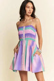 Davi & Dani Multi Color Ombre Printed Bodice Button Up Dress - Trendsi - Flyclothing LLC