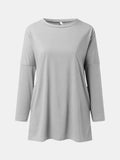 Full Size Round Neck Long Sleeve T-Shirt - Trendsi - Flyclothing LLC