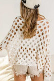 Cutout Round Neck Dropped Shoulder Knit Cover Up - Trendsi - Flyclothing LLC