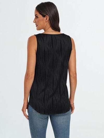 Round Neck Wide Strap Tank - Trendsi - Flyclothing LLC