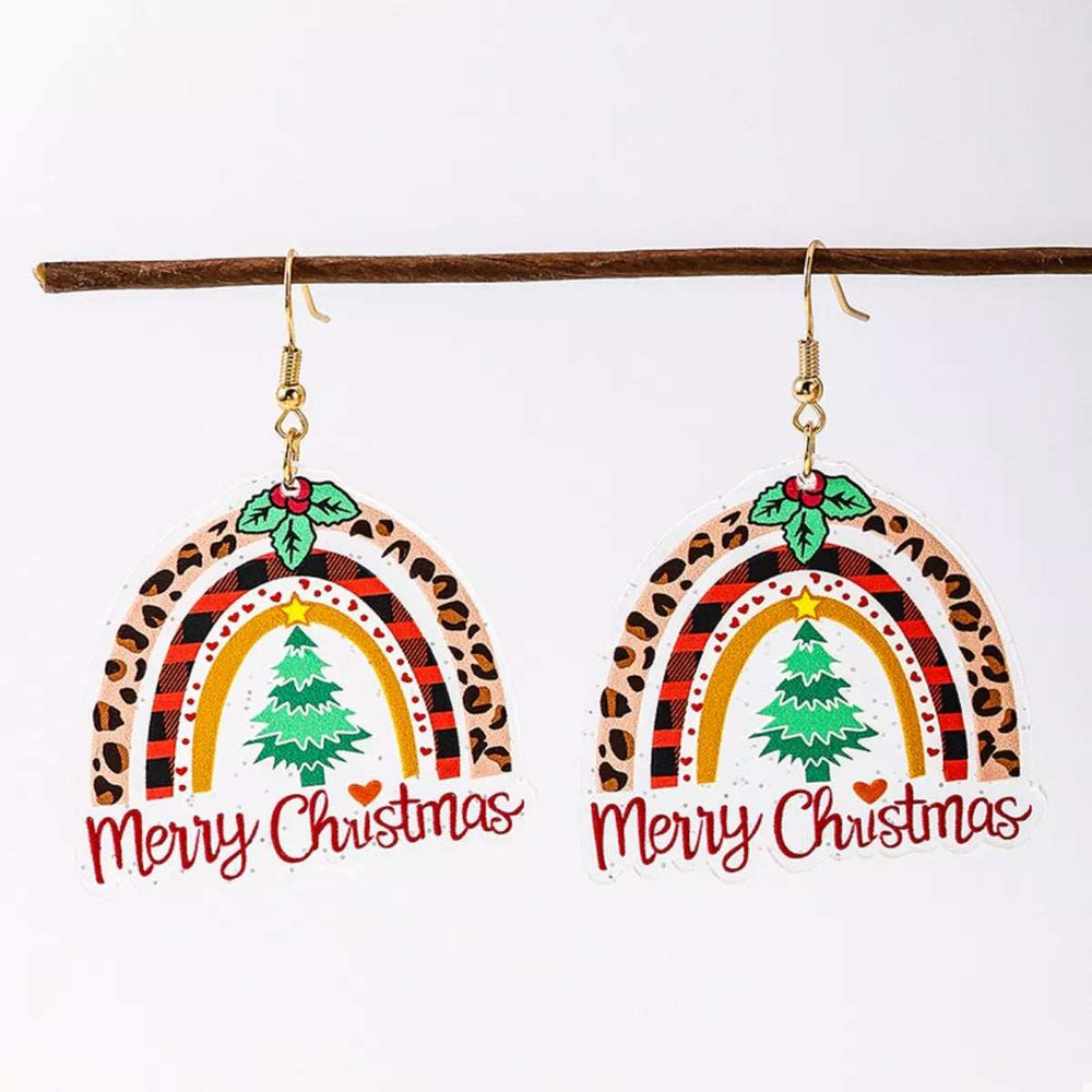 Christmas Rainbow Dangle Earrings - Trendsi - Flyclothing LLC