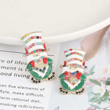 Rhinestone Alloy Santa Earrings - Trendsi - Flyclothing LLC
