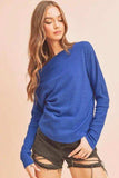 Aemi + Co One Shoulder Long Sleeve Knit Top - Trendsi - Flyclothing LLC