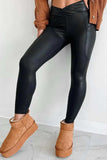 Pocketed V-Cut Waist Leggings - Trendsi - Flyclothing LLC