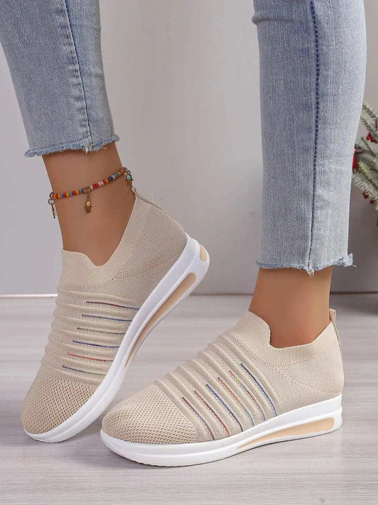 Breathable Mesh Wedge Sneakers - Trendsi - Flyclothing LLC