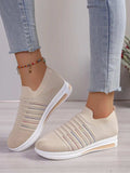 Breathable Mesh Wedge Sneakers - Trendsi - Flyclothing LLC