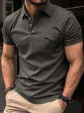 Men's Full Size Collared Neck Short Sleeve Polo Plus Size - Trendsi - Flyclothing LLC