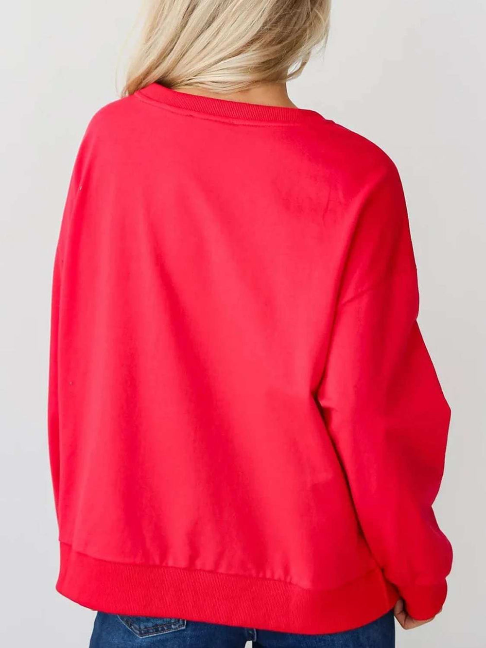 Letter Round Neck Long Sleeve Sweatshirt - Trendsi - Flyclothing LLC