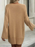 Round Neck Dropped Shoulder Sweater - Trendsi - Flyclothing LLC