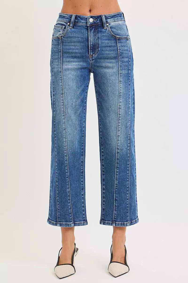 RISEN High Rise Crop Straight Jeans - Trendsi - Flyclothing LLC
