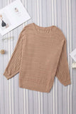 Round Neck Long Sleeve Knit Top - Trendsi - Flyclothing LLC