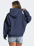 Contrast Dropped Shoulder Long Sleeve Hoodie - Trendsi - Flyclothing LLC