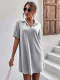 Johnny Collar Short Sleeve Polo Dress - Trendsi - Flyclothing LLC