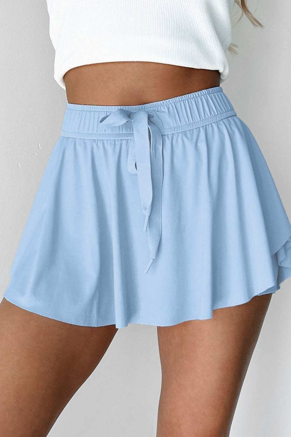 Drawstring High Waist Lined Active Skorts - Trendsi - Flyclothing LLC