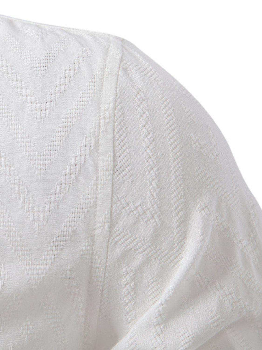 Men's Half Button Geometric Texture Collared Neck Shirt - Trendsi - Flyclothing LLC