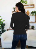 Ruched Mock Neck Long Sleeve T-Shirt - Trendsi - Flyclothing LLC