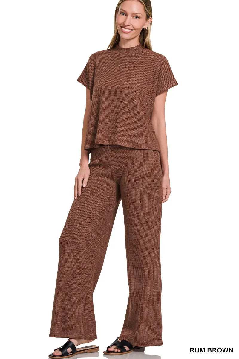 Zenana Sweater Boxy Top & Long Pants Set - Trendsi - Flyclothing LLC