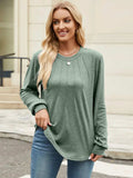 Round Neck Long Sleeve T-Shirt - Trendsi - Flyclothing LLC