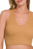 Zenana Seamless Ribbed Cropped Racerback Tank Top - Trendsi - Flyclothing LLC