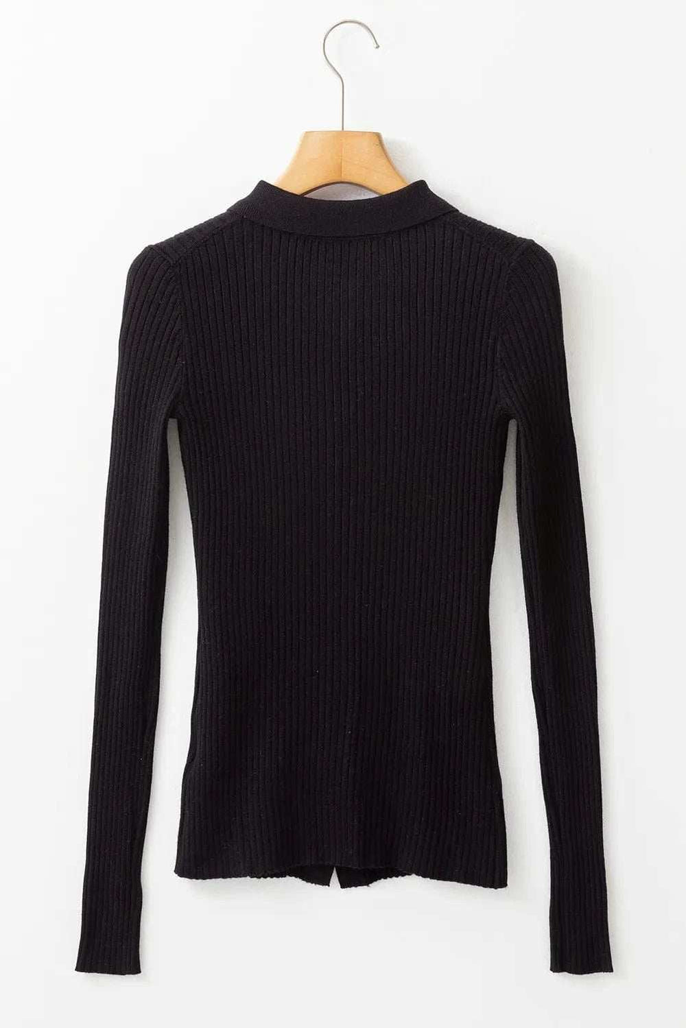 Button Up Collared Neck Cardigan - Trendsi - Flyclothing LLC