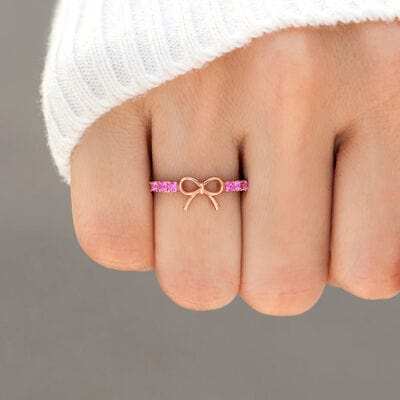 925 Sterling Silver Bow Ring - Trendsi - Flyclothing LLC