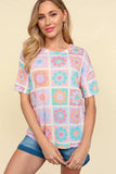 Haptics Flower Print Round Neck Short Sleeve T-Shirt - Trendsi - Flyclothing LLC