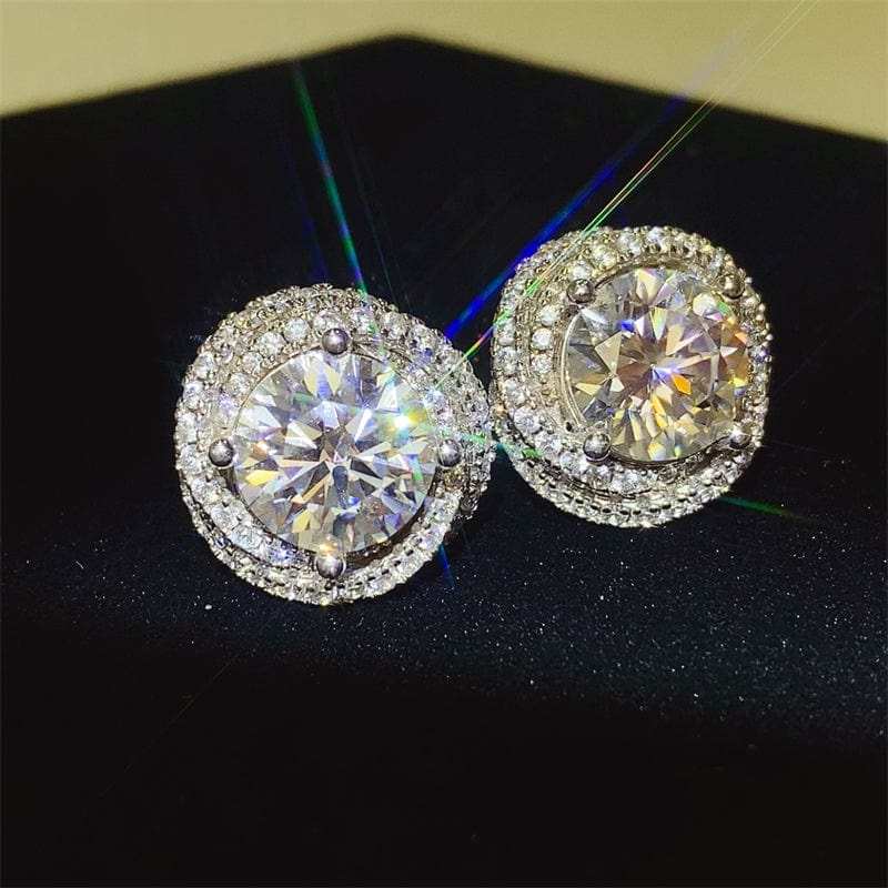 6 Carat Moissanite 925 Sterling Silver Earrings - Trendsi - Flyclothing LLC