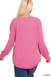 Zenana Full Size Raised Rib Round Neck Long Sleeve Top Plus Size - Trendsi - Flyclothing LLC