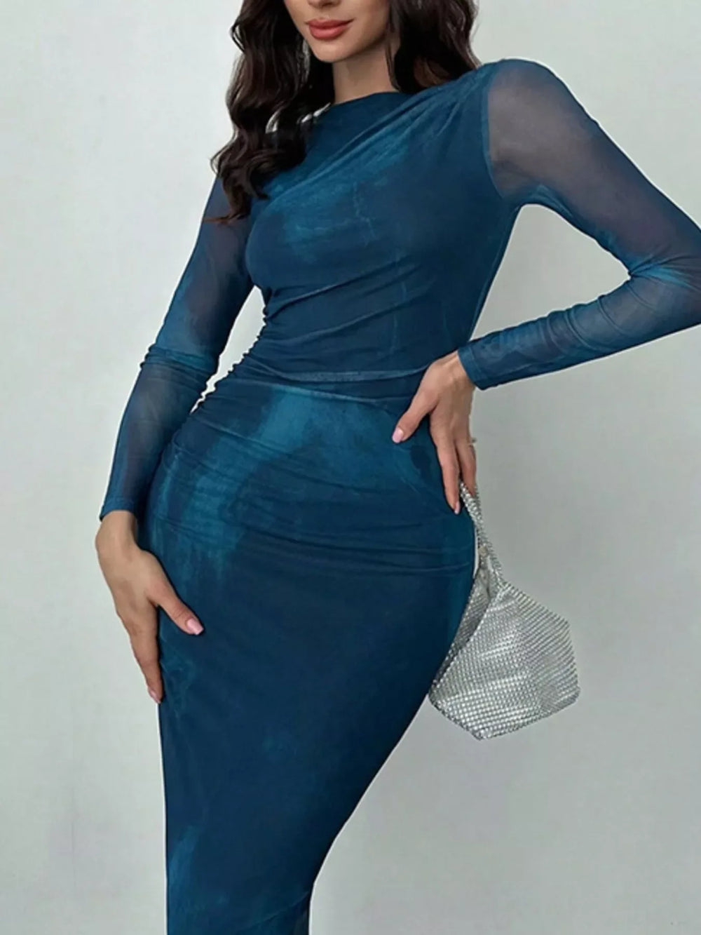 Tie-Dye Bodycon Maxi Dress - Trendsi - Flyclothing LLC