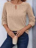 Round Neck Long Sleeve T-Shirt - Trendsi - Flyclothing LLC