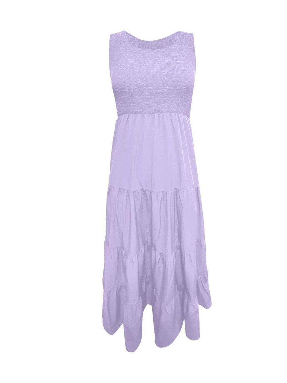 Tiered Smocked Wide Strap Dress - Trendsi - Flyclothing LLC