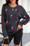 Sequin Pumpkin Long Sleeve Sweatshirt - Trendsi - Flyclothing LLC