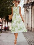 Printed Sleeveless Midi Dress - Trendsi - Flyclothing LLC
