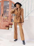 Lace Detail Collared Neck Top and Pants Set - Trendsi - Flyclothing LLC