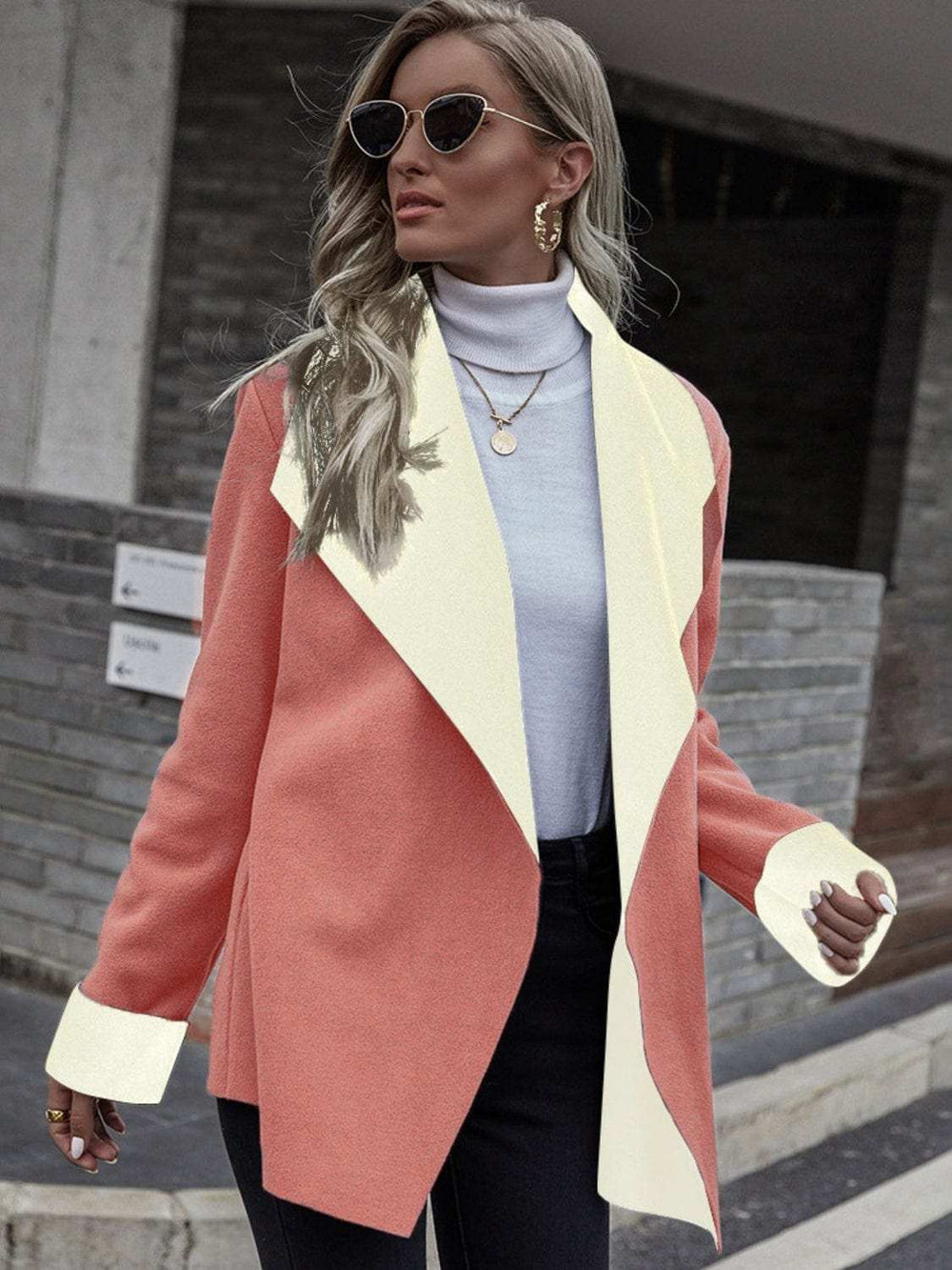 Open Front Long Sleeve Jacket - Trendsi - Flyclothing LLC
