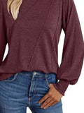 Round Neck Long Sleeve Top - Trendsi - Flyclothing LLC