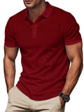 Men's Full Size Short Sleeve Collared Polo Plus Size - Trendsi - Flyclothing LLC