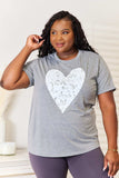 Simply Love Heart Graphic Cuffed Short Sleeve T-Shirt - Trendsi - Flyclothing LLC