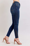 Judy Blue Full Size Embroidered High Rise Skinny Jeans Plus Size - Trendsi - Flyclothing LLC