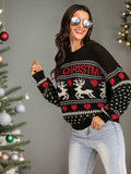 Perfee Christmas Element Round Neck Sweater - Trendsi - Flyclothing LLC