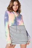 BiBi Tie Dye French Terry Cowl Neck Top - Trendsi - Flyclothing LLC